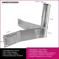 Hauseckwandhalter ALU 15cm Koscom