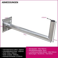 Wandhalter Alu 700mm Koscom  verstrebt