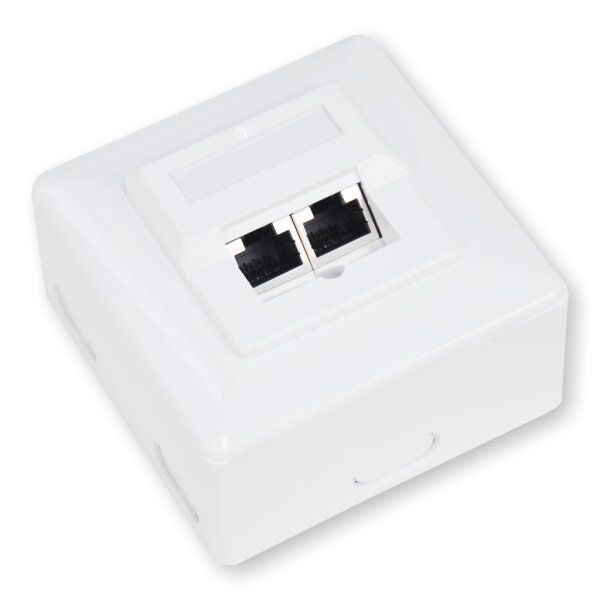 Koscom Netzwerkdose CAT 6 weiß, 2xRJ45