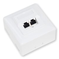Koscom Netzwerkdose CAT 6 weiß, 2xRJ45