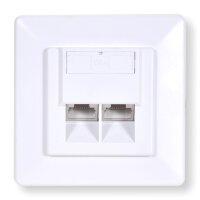 Netzwerkdose CAT 6A weiß 2xRJ45  STP, UP