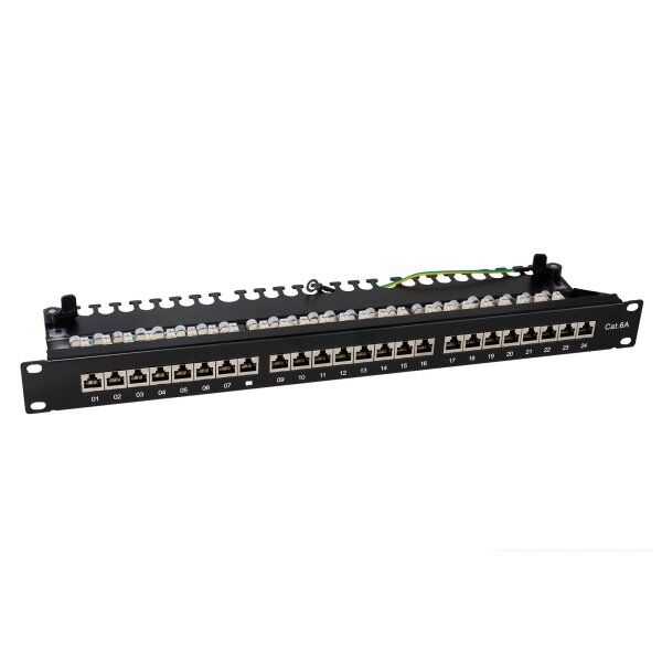 Koscom Patchpanel 19" 1HE CAT6A 24-fach Schwarz