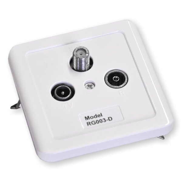 Rogetech Antennendose 3-f. RG003-D Durchg.