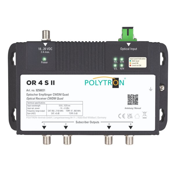 Polytron OR 4 S II Optischer Empfänger Quad