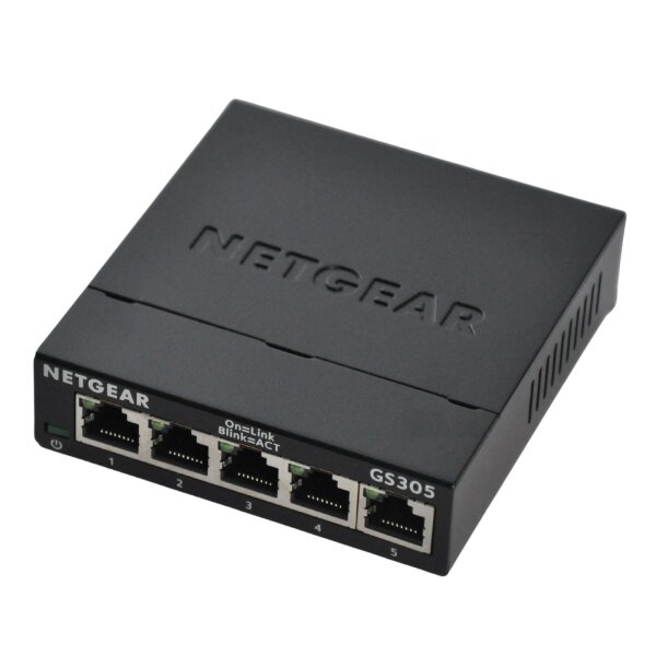 NETGEAR GS305 5-Port Gigabit LAN Switch Unmanaged, Plug-and-Play, Metallgehäuse
