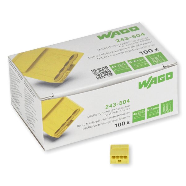 WAGO Klemme Micro 4polig 100 Stck (243-504) gelb
