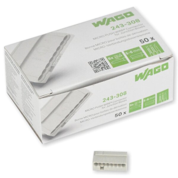 WAGO Klemme Micro 8polig 50 Stck (243-308) grau