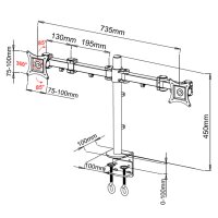 DMP LCD 352 D Tischhalter 2-fach schwarz