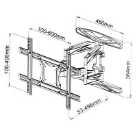 DMP PLB 172 L-LW Wandhalter schwarz